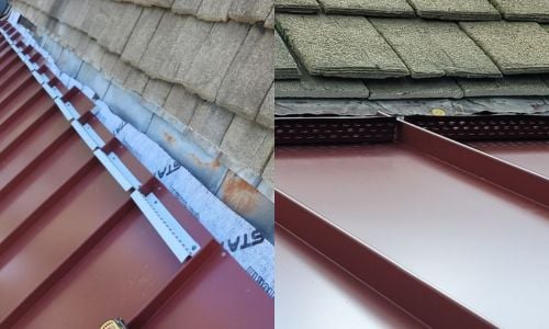z bar installed on a standing seam metal roof