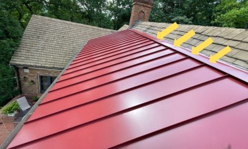 transition metal installed on standing seam metal roof