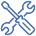 wrench and screw driver blue icon