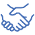 hand shake blue icon