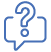 question mark in thought bubble blue icon