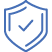 check mark in shield blue icon
