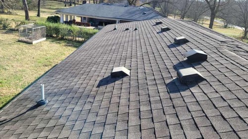 box vents on an architectural asphalt shingle roof