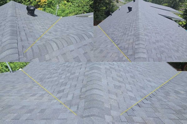 examples of closed valleys on an architectural asphalt shingle roof
