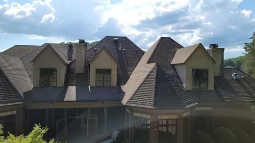 complex architectural asphalt shingle roof