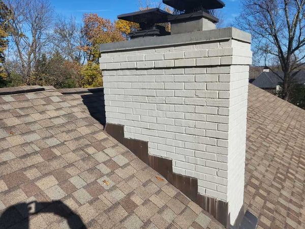 counter flashing around brick chimney