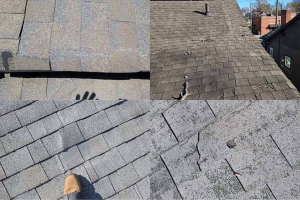 curling and cracking asphalt shingles