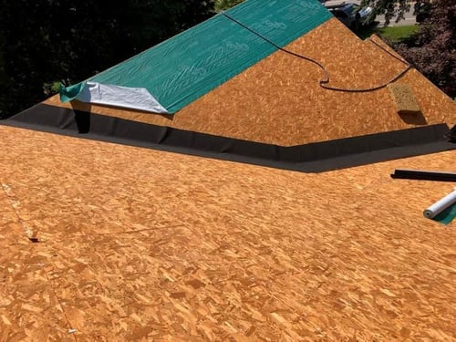 ice and water shield in a roof valley