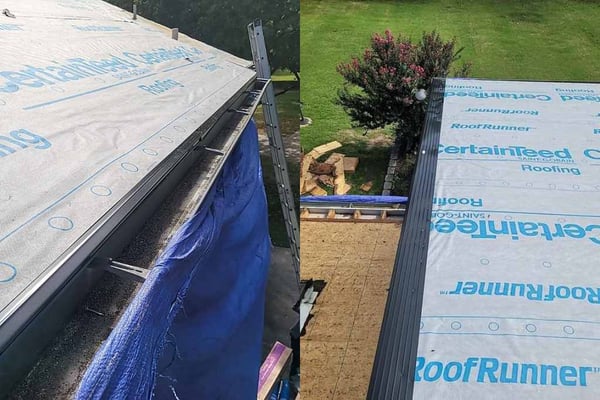 drip edge on the rakes and eaves on a new roof installation