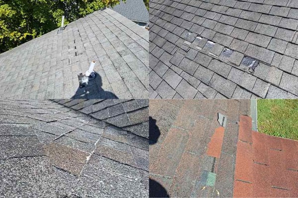 examples of delaminated shingles