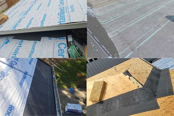 examples of ice and water shield installed in various places