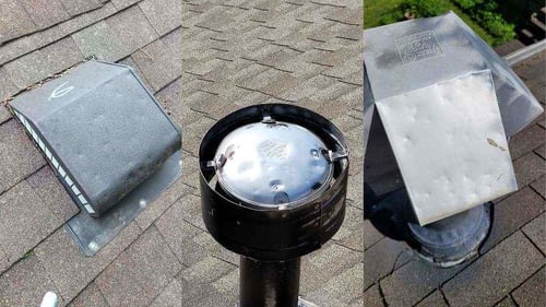 hail damage to roof vents and soft metals on a roof