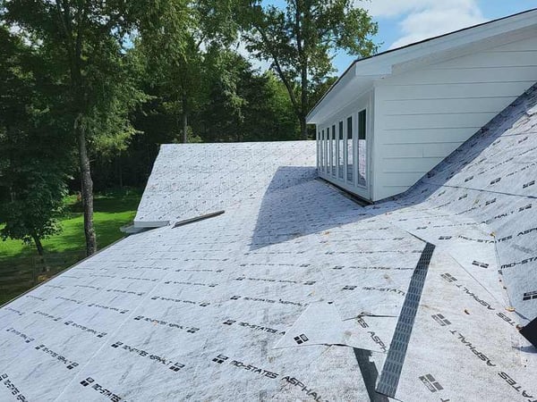 high heat ice and water shield installed over roof decking before installing a metal roof