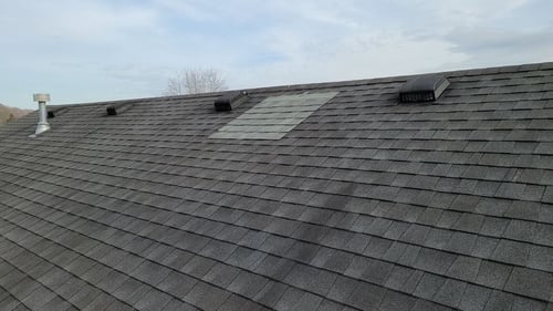 nonmatching shingles after wind damage