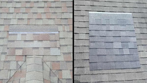 examples of a matching shingle and a mismatched shingle after getting an itel report