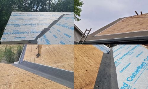 ice and water shield installed in roof valleys and along roof edges