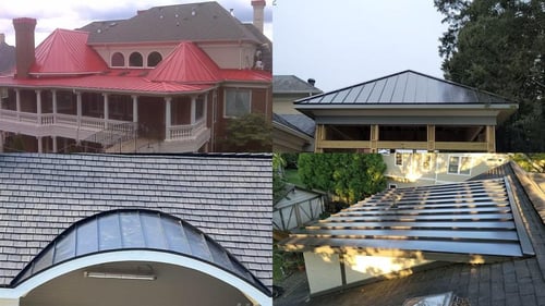 metal roofing accents installed on asphalt shingle roofs
