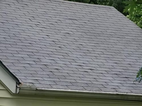 lifted 3 tab shingles on an old asphalt roof