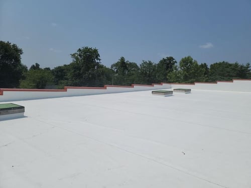 pvc roofing membrane installed on a flat roof