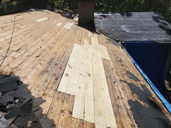 plank decking replacement before installing new roof