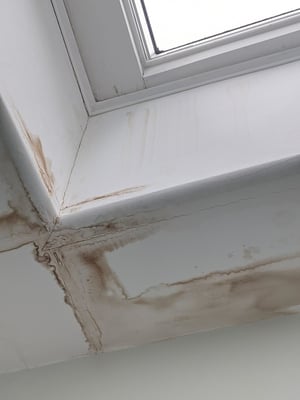 leak around skylight caused by improper installation