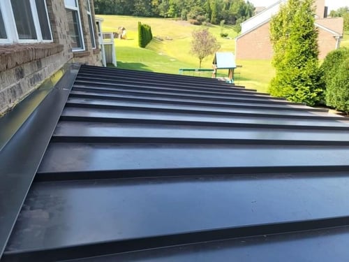 standing seam metal roof on a low pitch roof