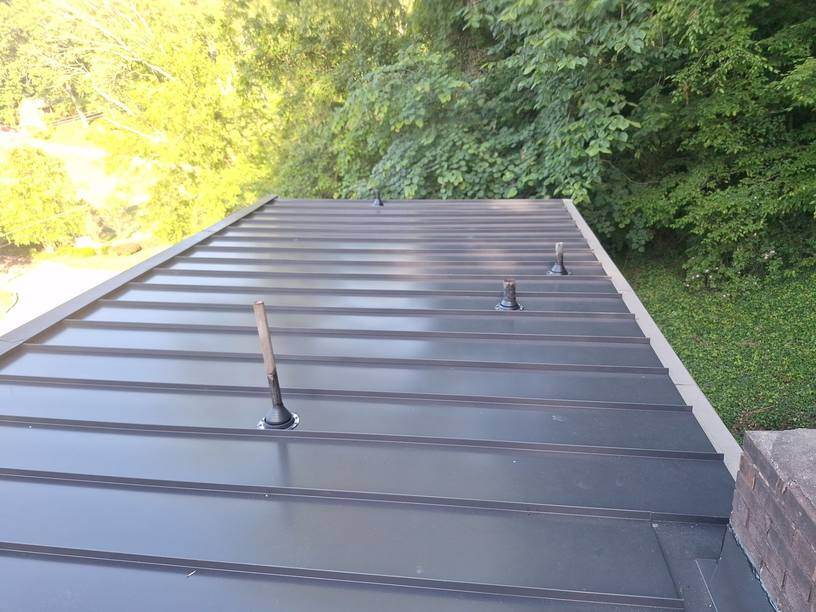 standing seam metal roof on a flat roof