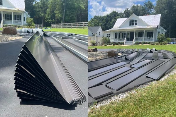 standing seam metal panels before installation