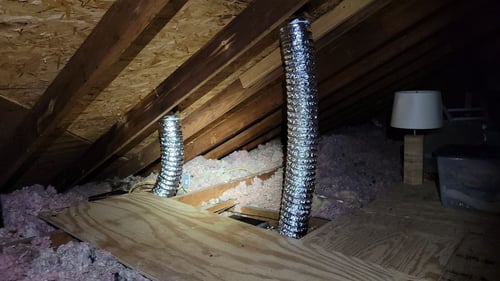 flexible solar tube in an attic
