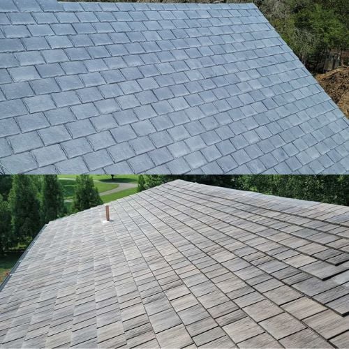 synthetic slate and cedar shake shingles