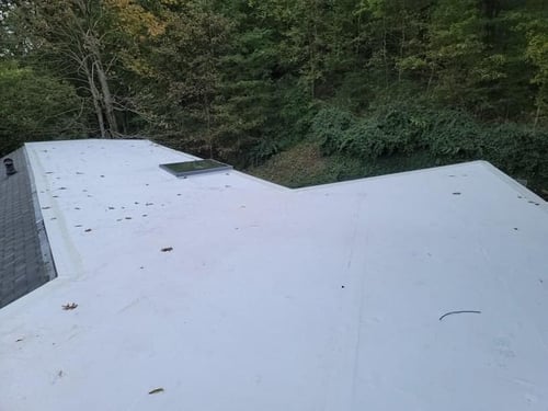 tpo roofing membrane installed on a flat roof