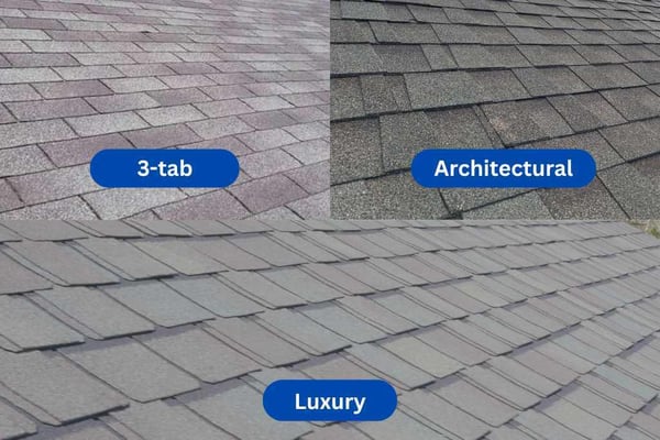 the three types of asphalt shingles