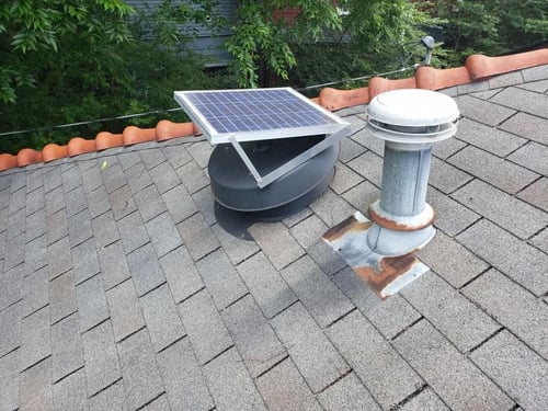 Solar powered vent-compressed