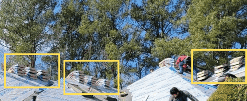 warming shingle bundles in the sun