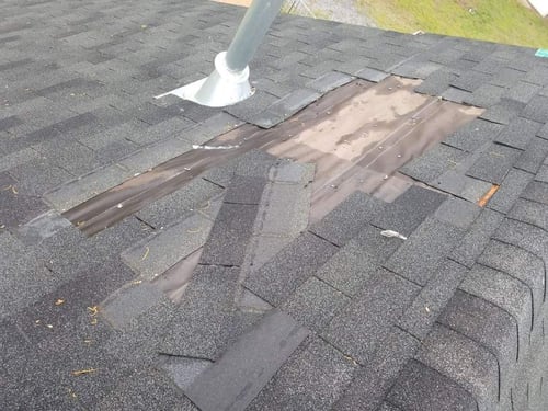 wind damage to 3 tab asphalt shingles