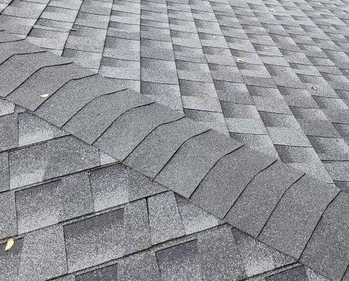 ridge capping on an architectural asphalt shingle roof